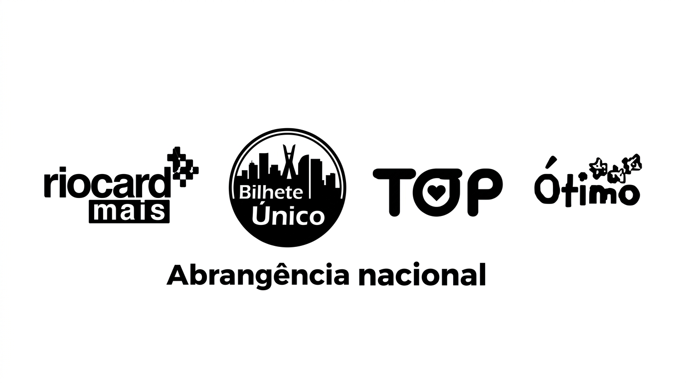 Emissores de VT aceitos: Riocard Mais, Bilhete Único, TOP e Ótimo — abrangência nacional